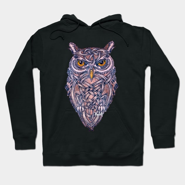 Celtic Owl Totem Hoodie by patfish